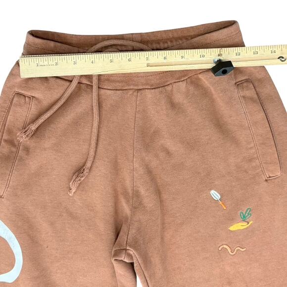 Carrots Anwar x Crocs Brown Logo Embroidered Sweatpants Joggers size S - Picture 7 of 12
